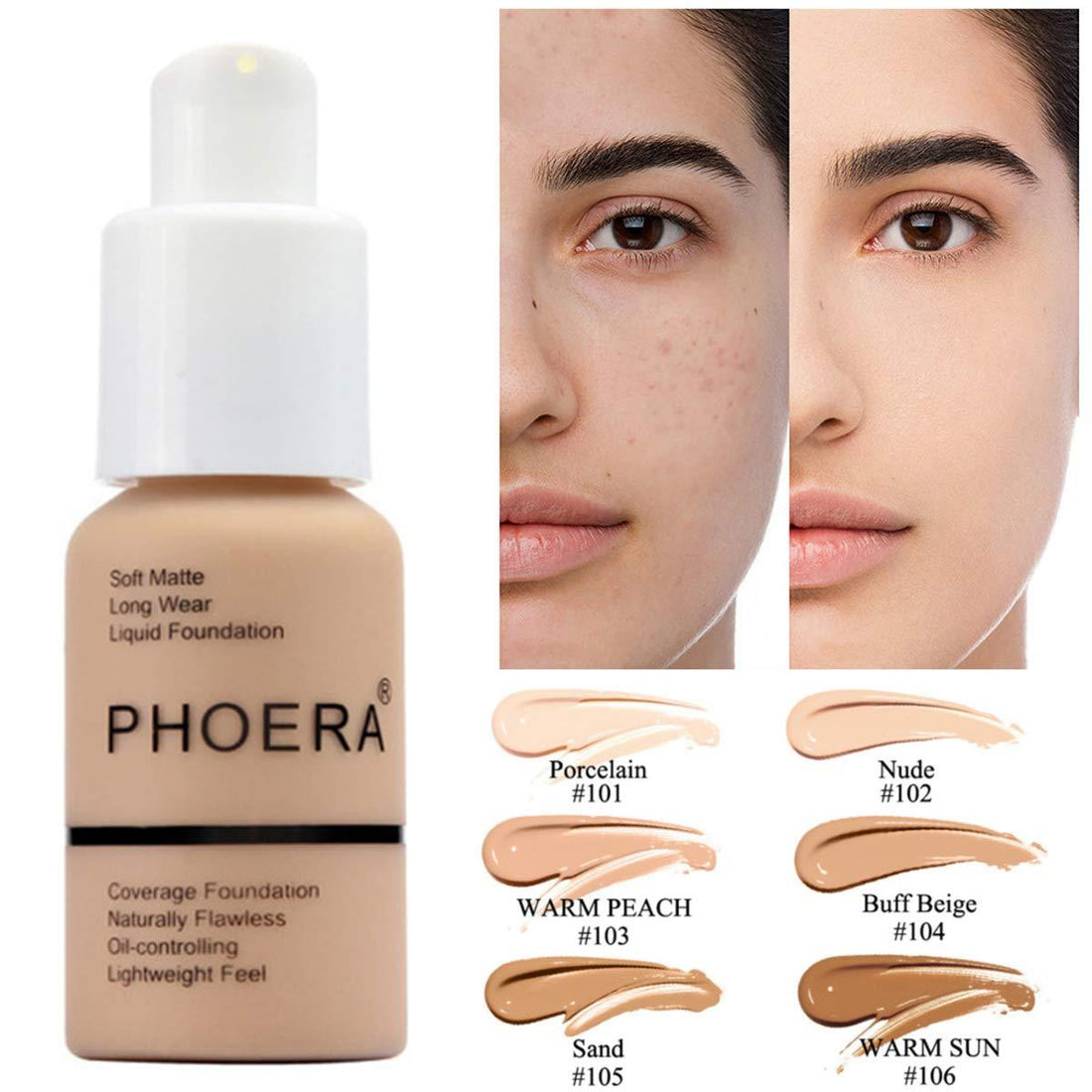 Explosive Press Type Oil Control natural color matte concealer foundation cream with smooth, long-lasting, oil-controlling coverage in multiple shades.