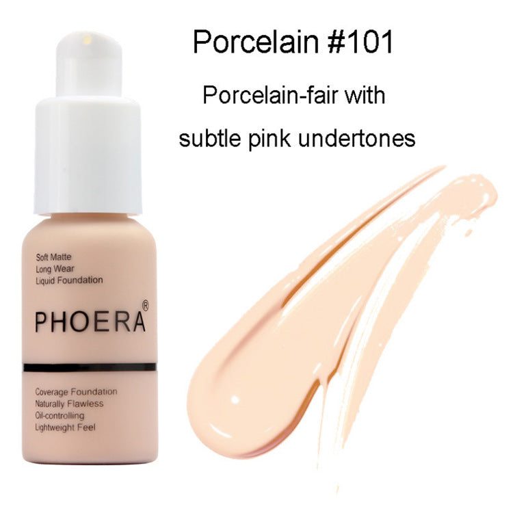 Explosive Press Type Oil Control natural color matte concealer foundation cream with smooth, long-lasting, oil-controlling coverage in multiple shades.